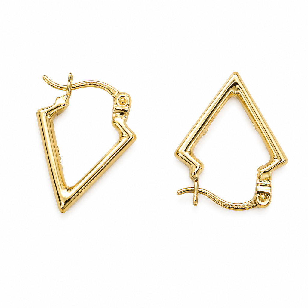 Aretes oro 10k triángulo