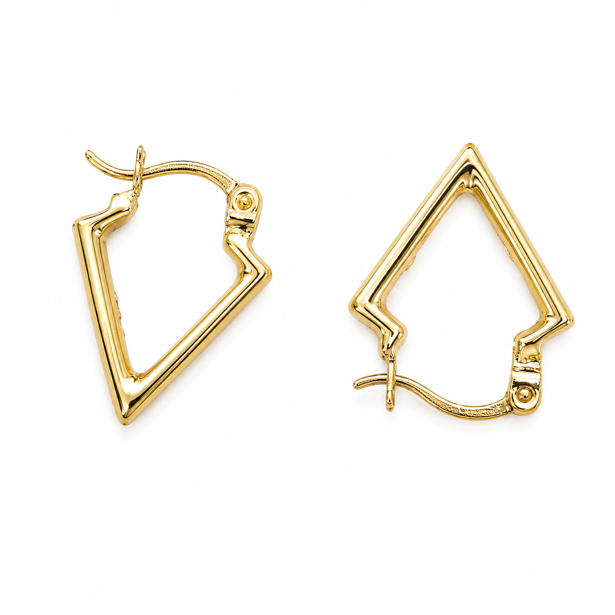Aretes oro 10k triángulo