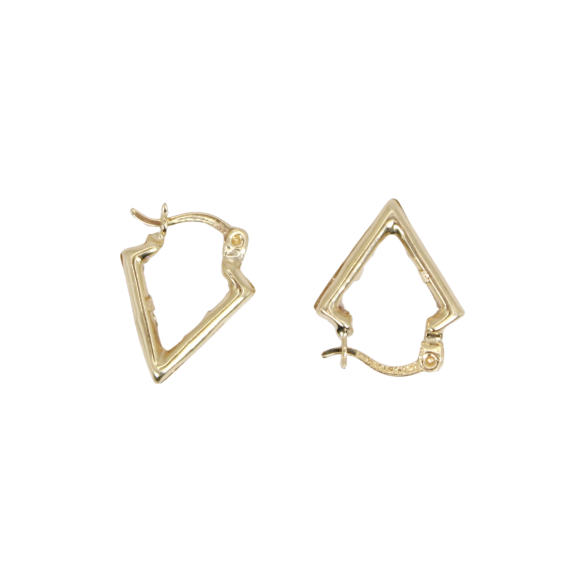 Aretes oro 10k triángulo