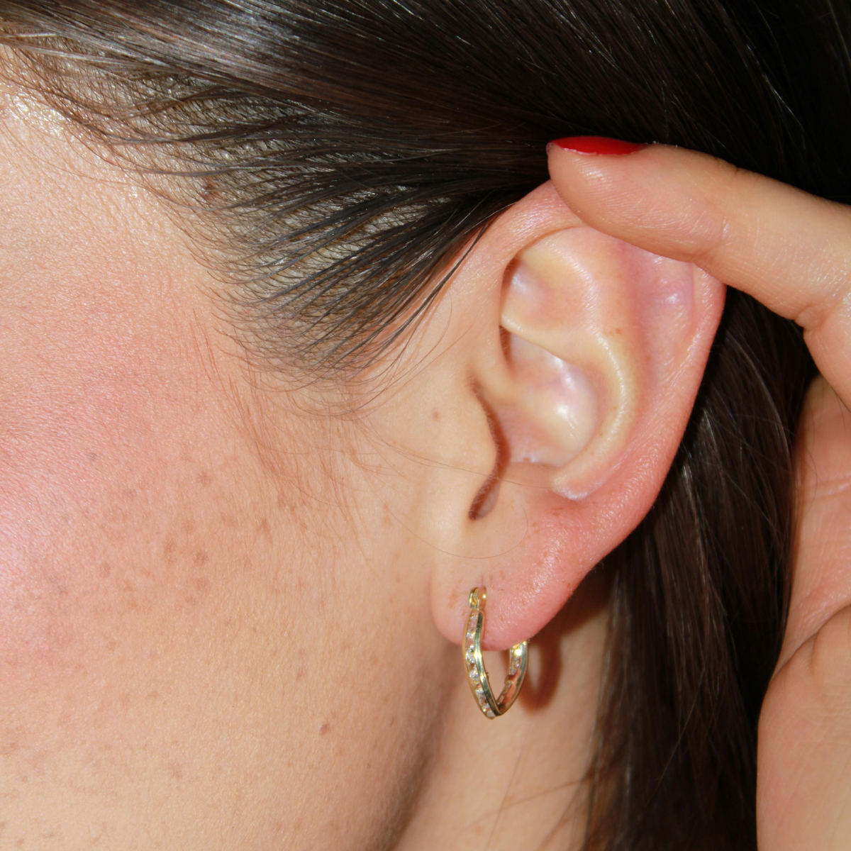 Aretes oro 10k zirconia