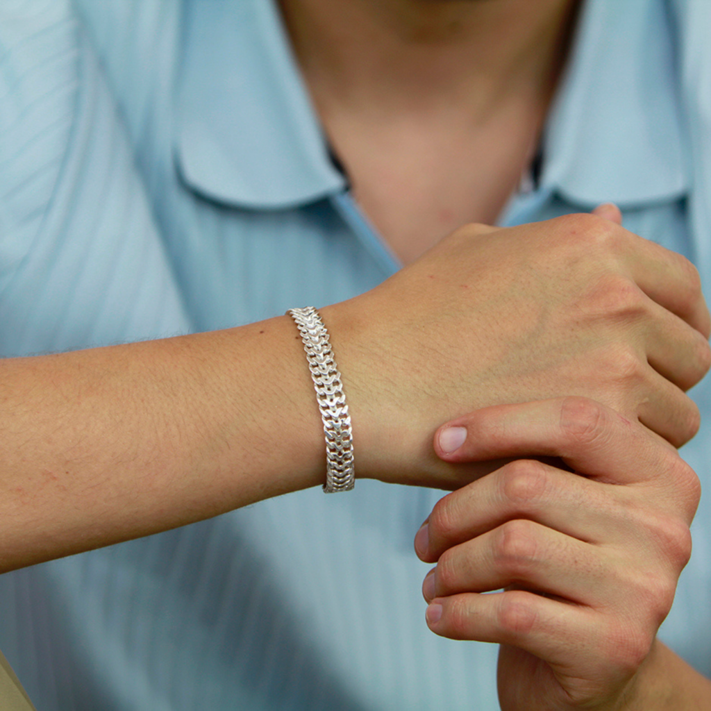 Pulsera plata 925 cubana