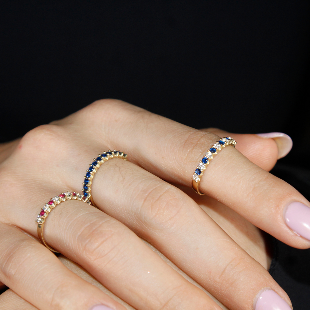Churumbela oro 10k azul y blanca 2 mm
