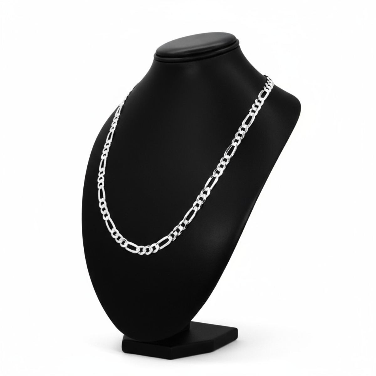 Cadena plata 925 fígaro diamantada