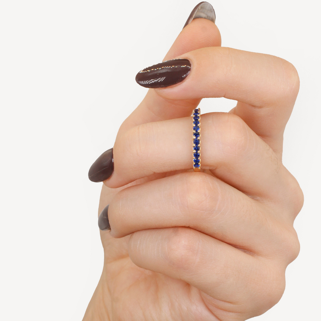 Churumbela oro 10k azul 2 mm