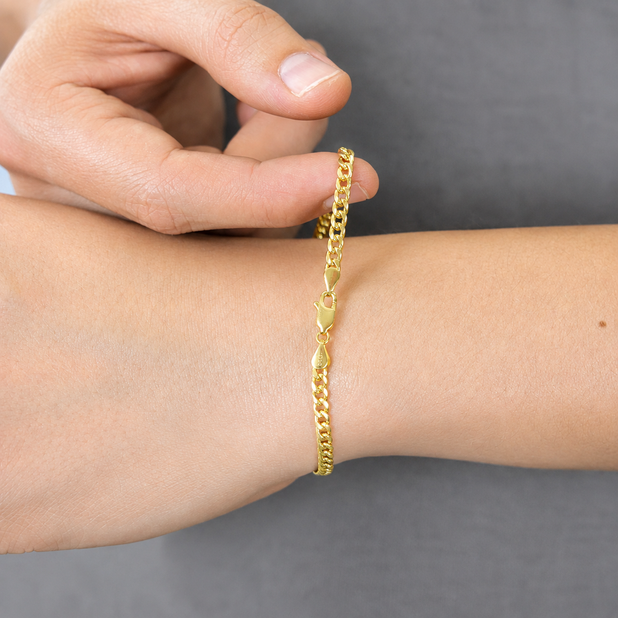 Pulsera oro 10k cubana 4 mm