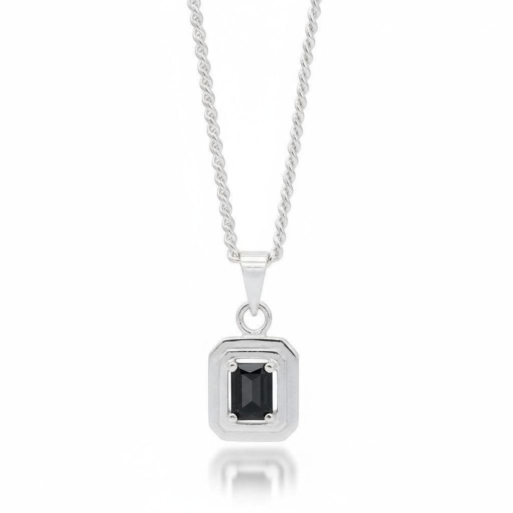 Collar plata 925 dije negro