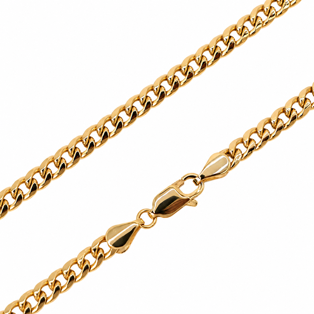 Cadena cubana oro 10k 4 mm 55 cm