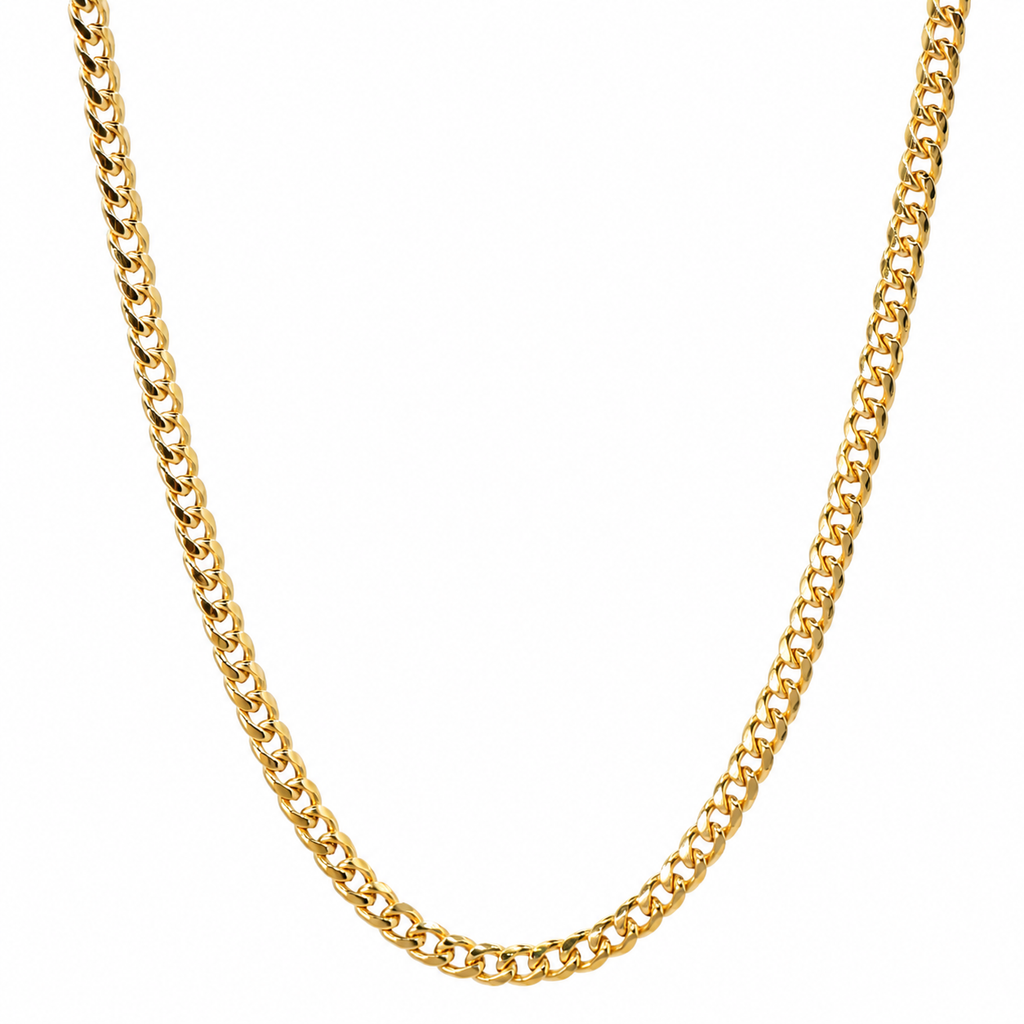 Cadena cubana oro 10k 4 mm 55 cm