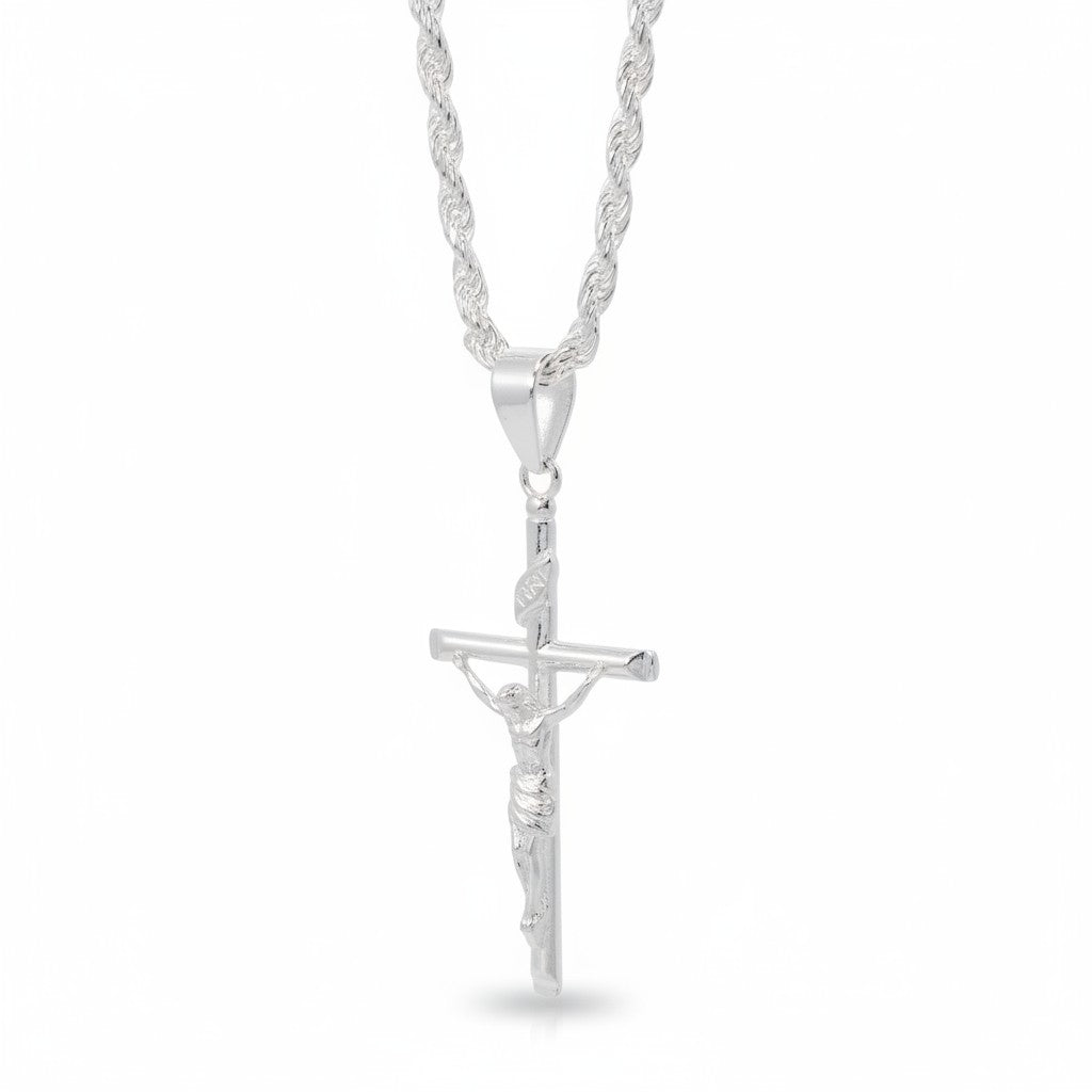 Collar cristo plata 925