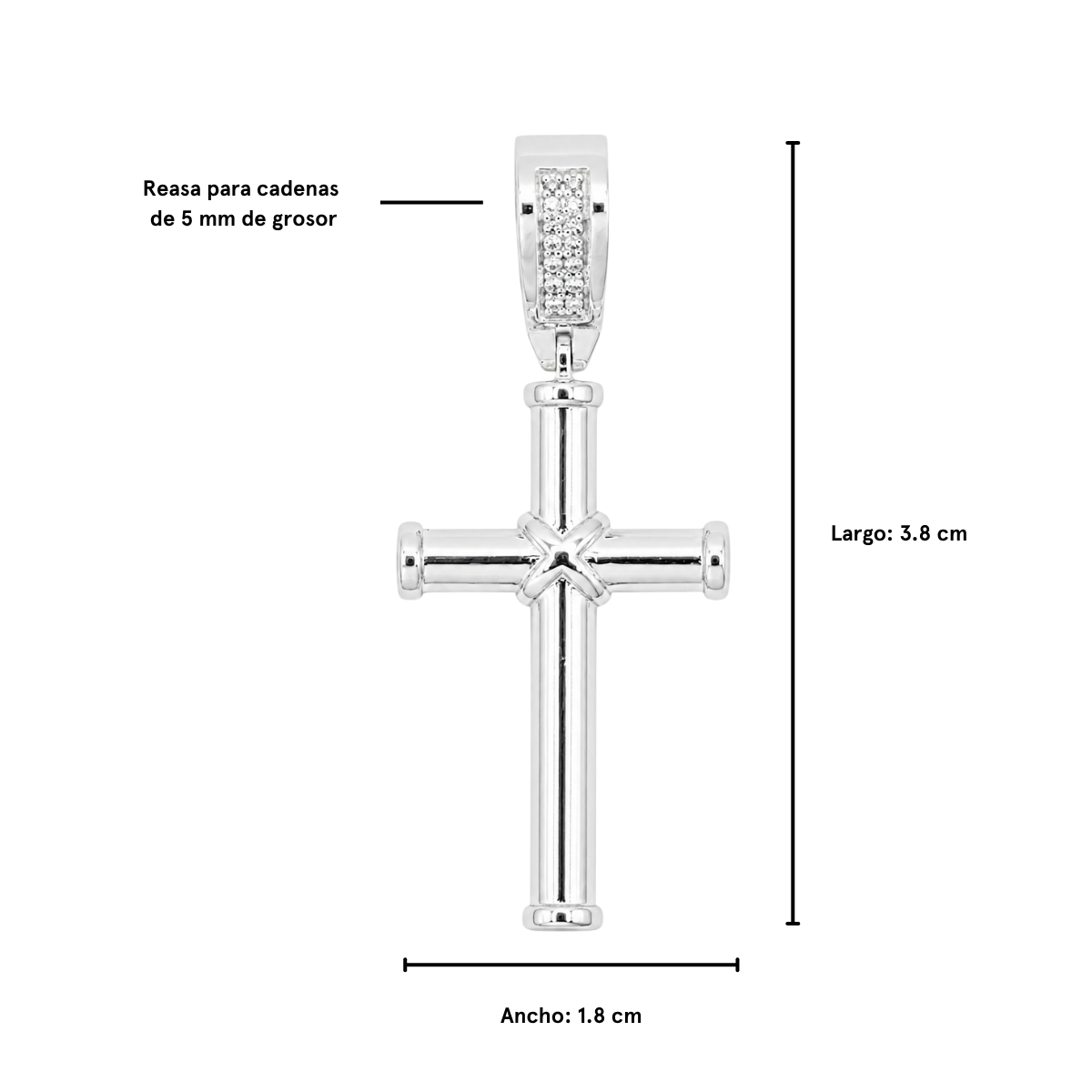 Dije cruz latina plata 925 lisa