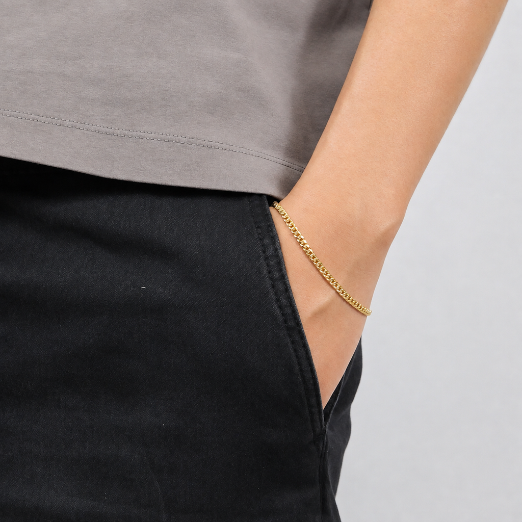 Pulsera oro 10k cubana 4 mm