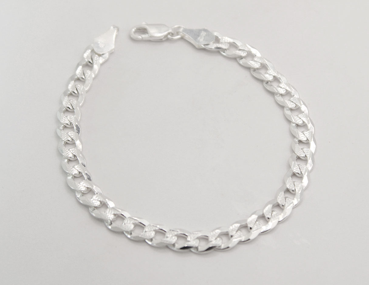 Pulsera plata 925 barbada diamantada