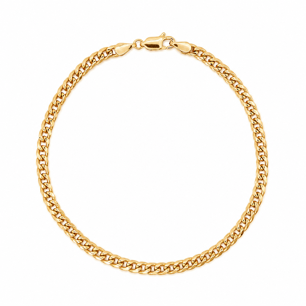 Pulsera oro 10k cubana 4 mm