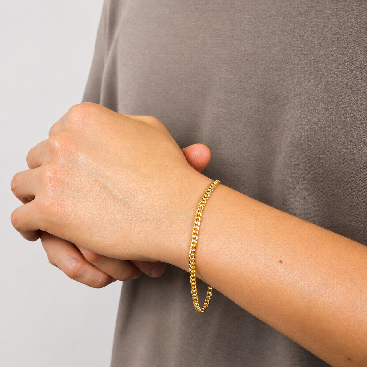 Pulsera oro 10k cubana 4 mm