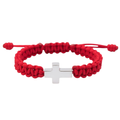 Pulsera cruz plata 925 roja