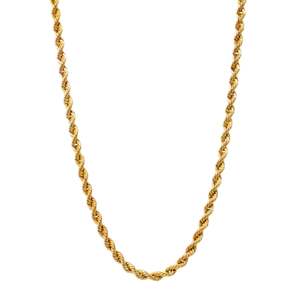 Cadena torzal oro 10k 3mm 55cm - CRIXUS Joyería México
