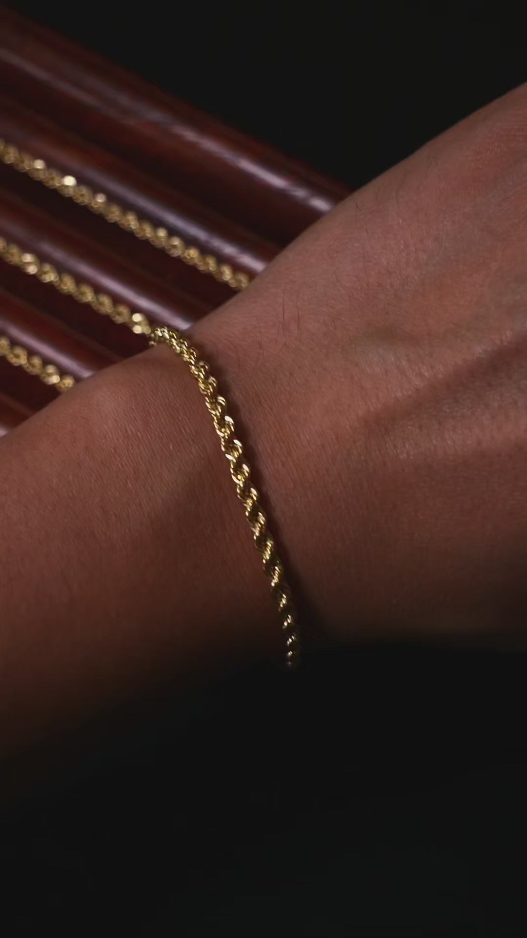 Pulsera oro 10k torzal 4 mm